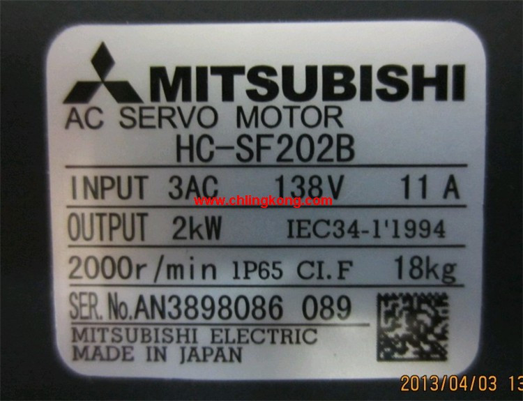 三菱 中慣量中容量電機(jī) HC-SF202B